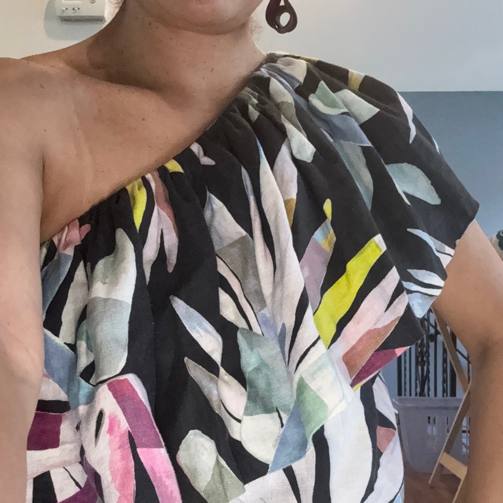 Mara Hoffman Multicolor Tropical Patterned Linen … - image 8